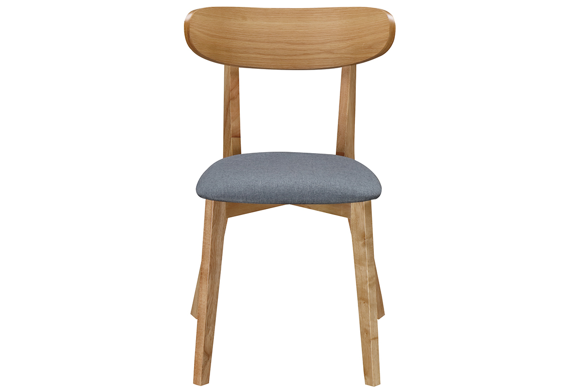 Silla diseo vintage gris y patas madera lote de 2 MARIK