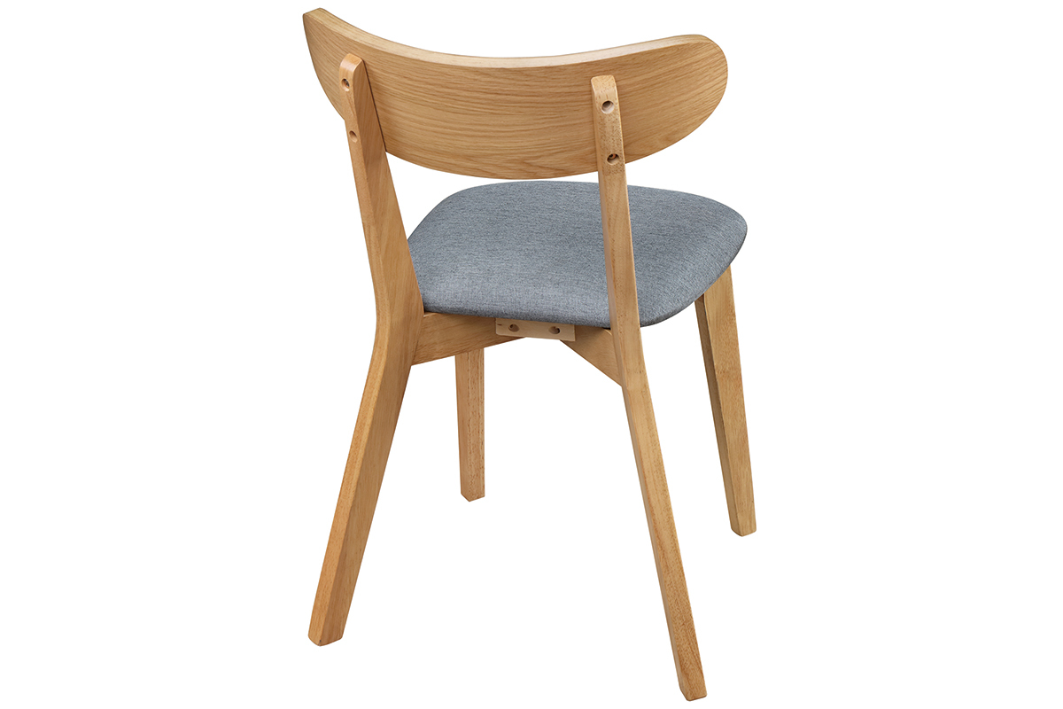 Silla diseo vintage gris y patas madera lote de 2 MARIK