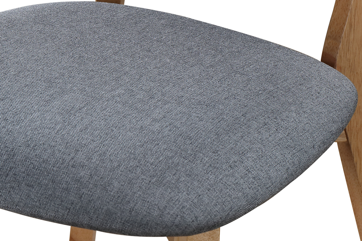 Silla diseo vintage gris y patas madera lote de 2 MARIK