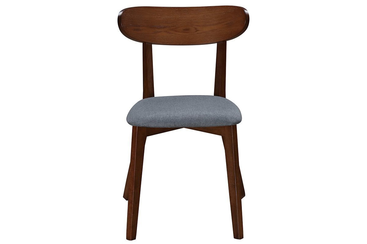 Silla diseo vintage gris y patas nogal lote de 2 MARIK