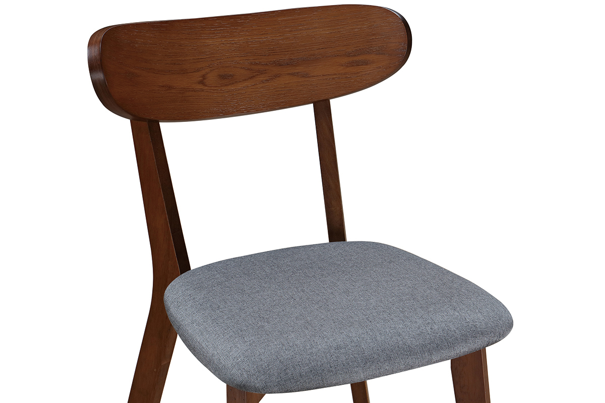 Silla diseo vintage gris y patas nogal lote de 2 MARIK