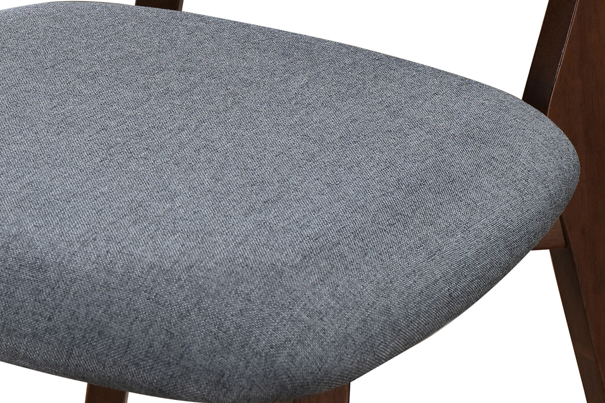 Silla diseo vintage gris y patas nogal lote de 2 MARIK