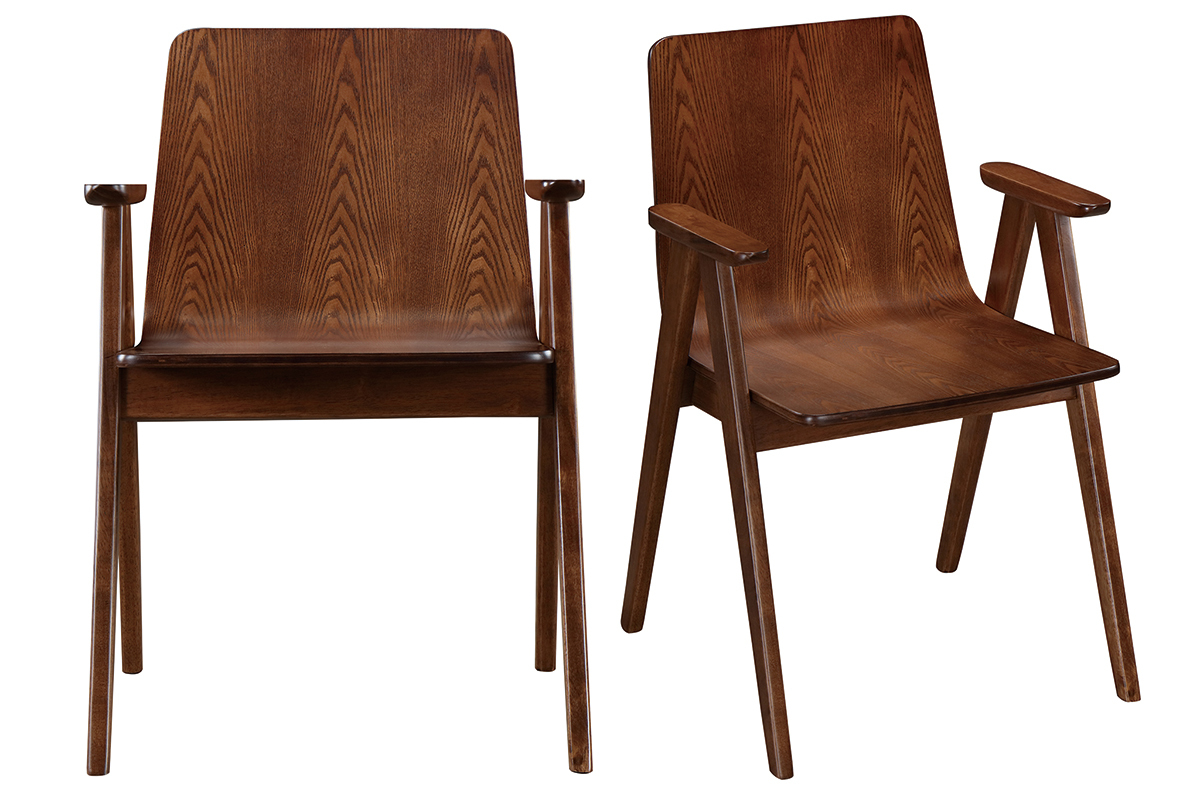 Silla diseo vintage nogal lote de 2 DANA
