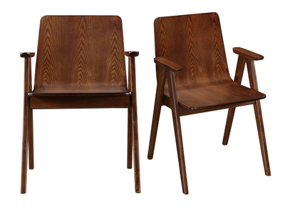 Silla dise&ntilde;o vintage nogal lote de 2 DANA