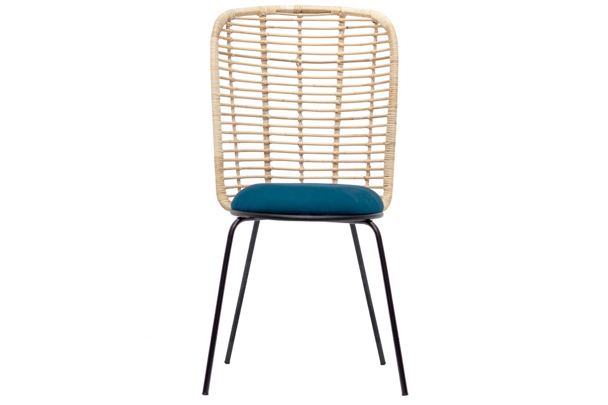 Silla en ratn patas metal NICOLAS