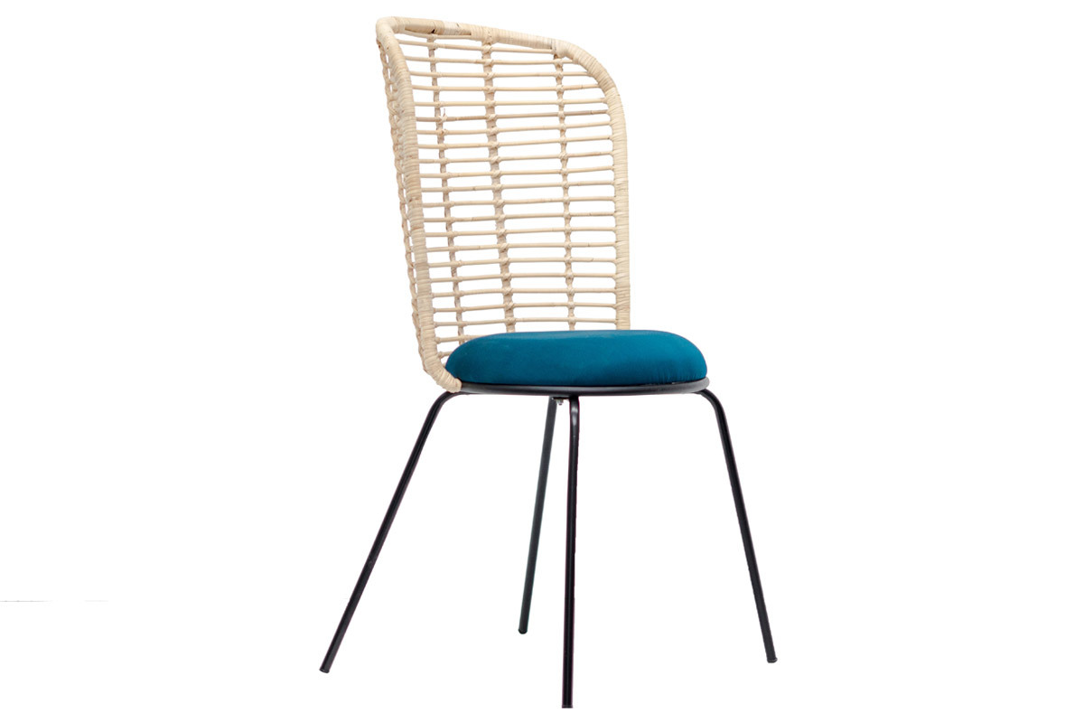 Silla en ratn patas metal NICOLAS