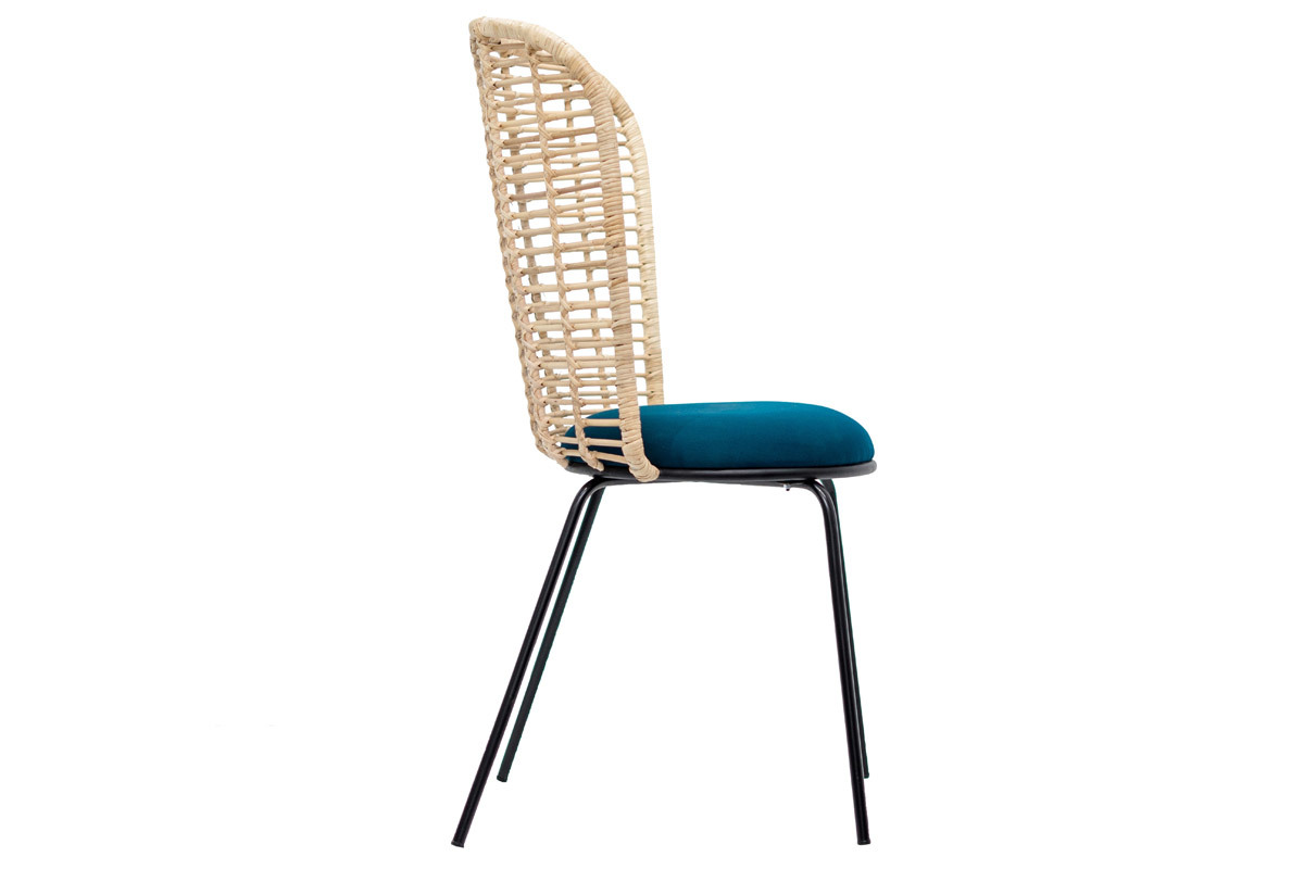 Silla en ratn patas metal NICOLAS