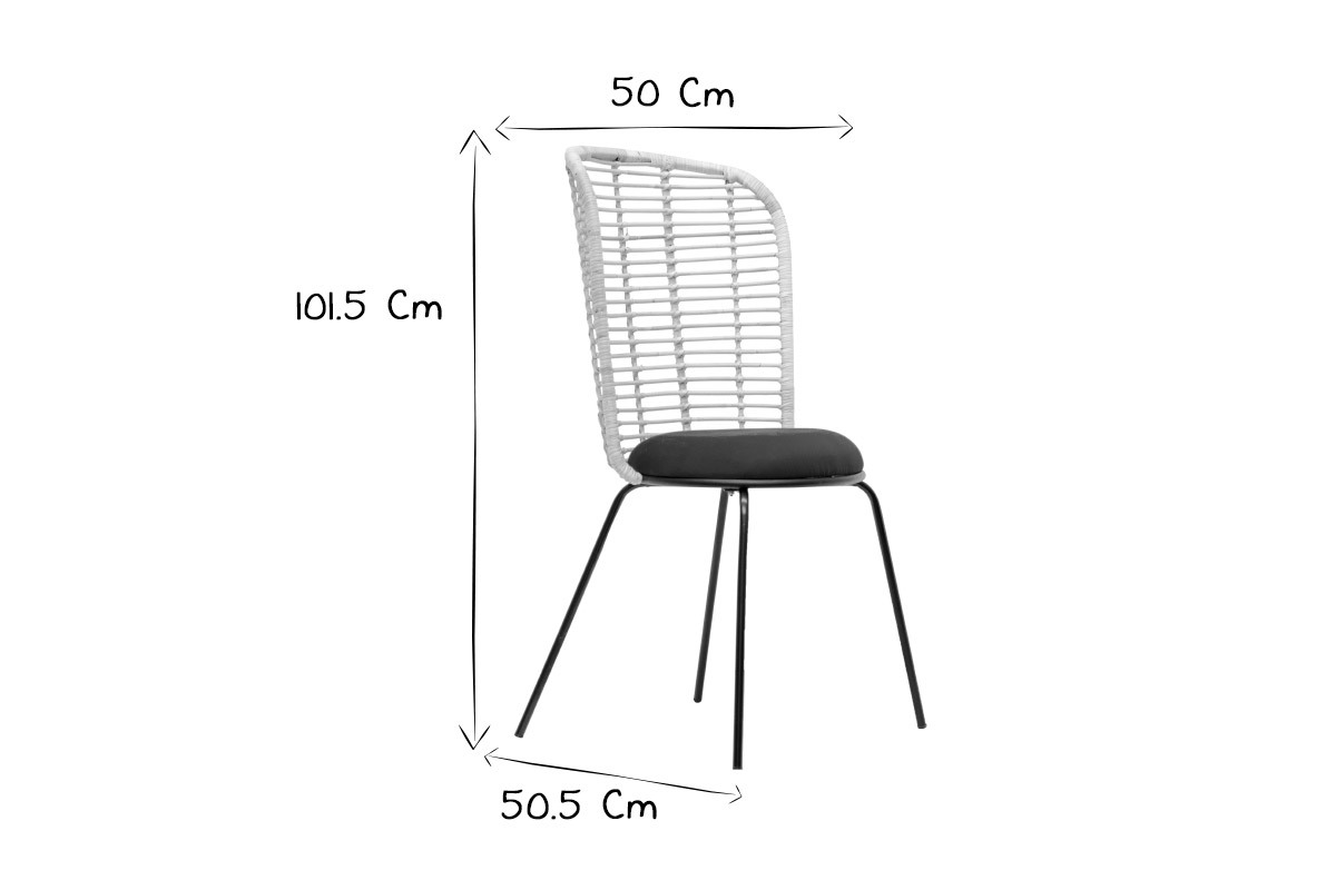 Silla en ratn patas metal NICOLAS