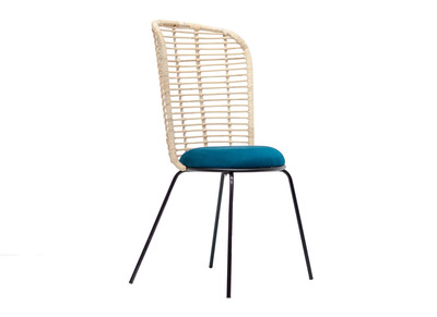 Silla en rat&aacute;n patas metal NICOLAS