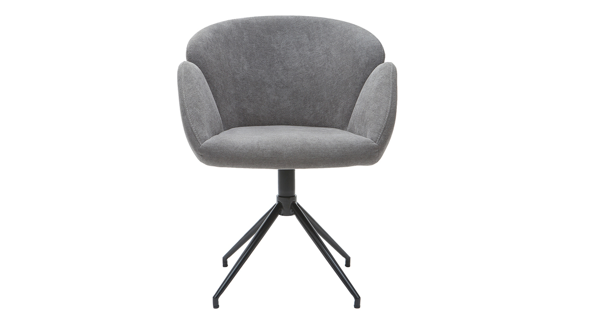 Silla en tejido efecto terciopelo gris RHAPSODY