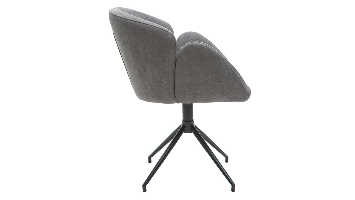 Silla en tejido efecto terciopelo gris RHAPSODY