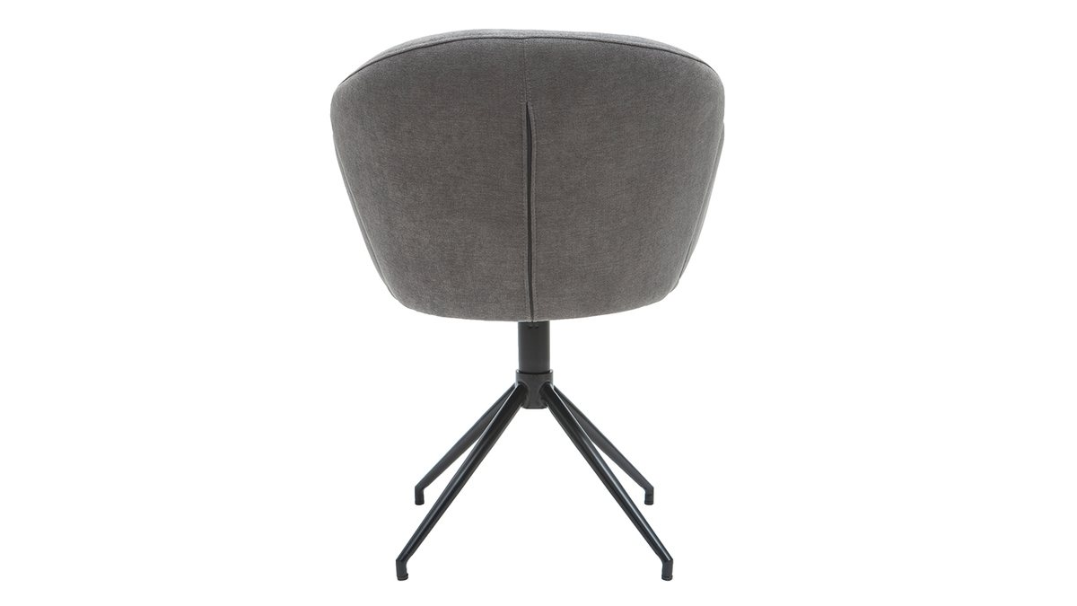 Silla en tejido efecto terciopelo gris RHAPSODY