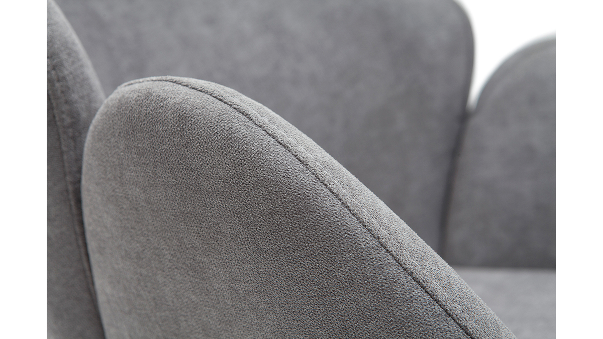 Silla en tejido efecto terciopelo gris RHAPSODY