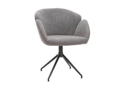 Silla en tejido efecto terciopelo gris RHAPSODY - Silla en tejido efecto terciopelo gris RHAPSODY