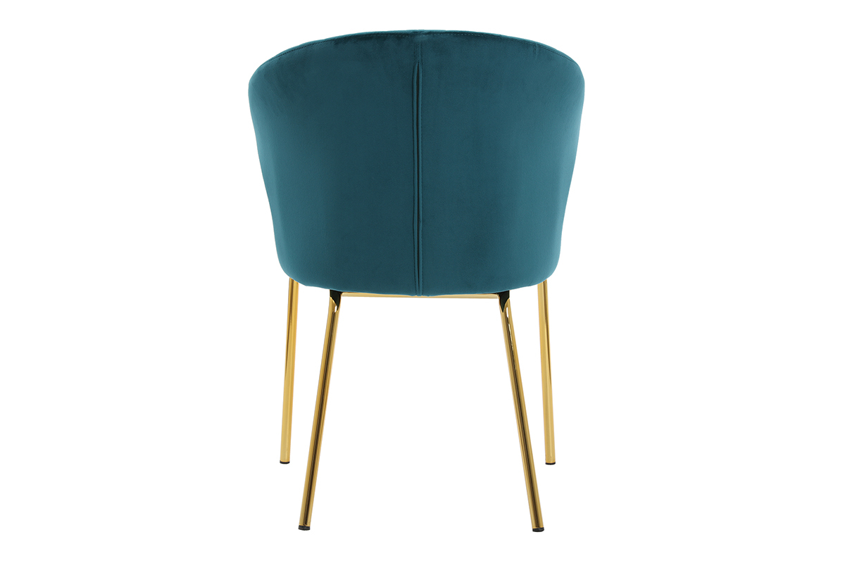 Silla en terciopelo azul petrleo y metal dorado REQUIEM