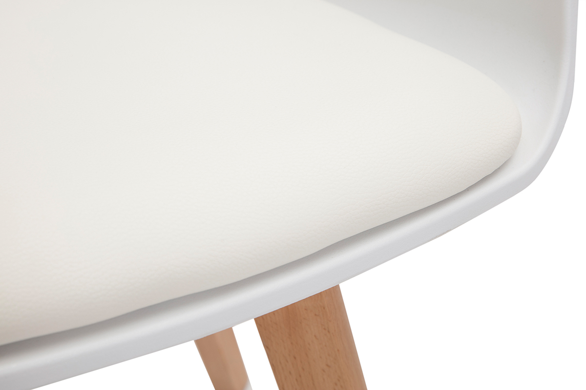 Silla escandinava blanca y de madera clara PRISMA