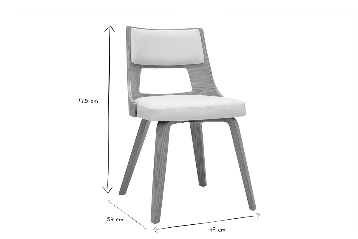 Silla escandinava blanca y madera clara GARBO