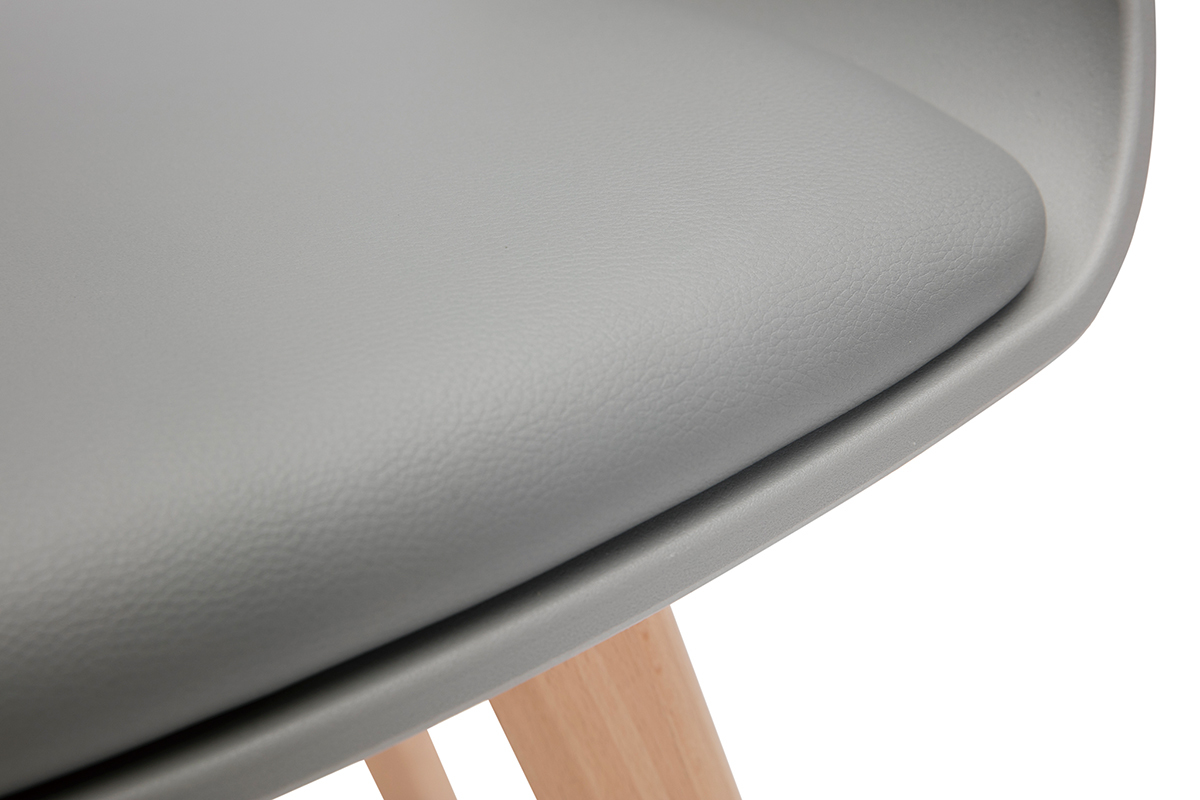 Silla escandinava gris y de madera clara PRISMA