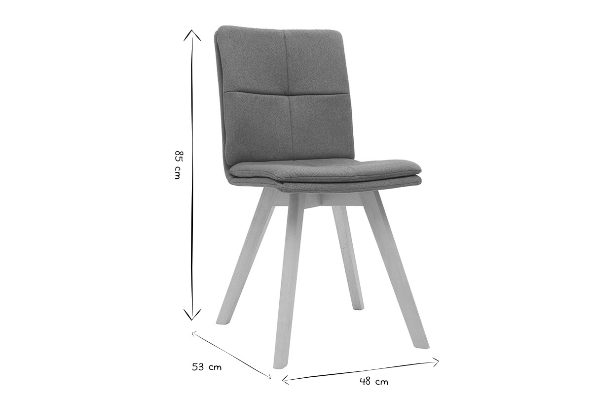 Silla escandinava tejido azul patas madera clara lote de 2 THEA