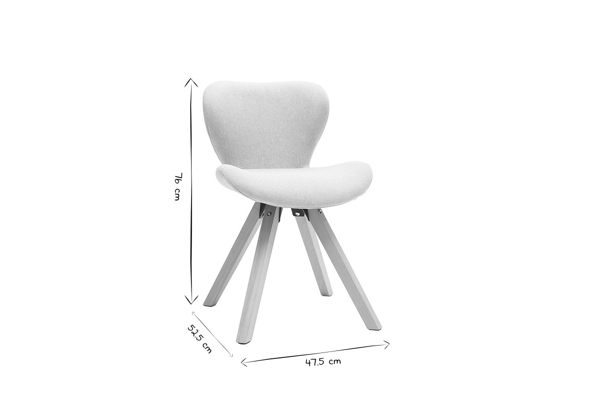 Silla escandinava tejido gris patas madera clara ANYA