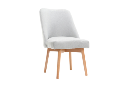 Silla escandinava tejido gris patas madera clara LIV