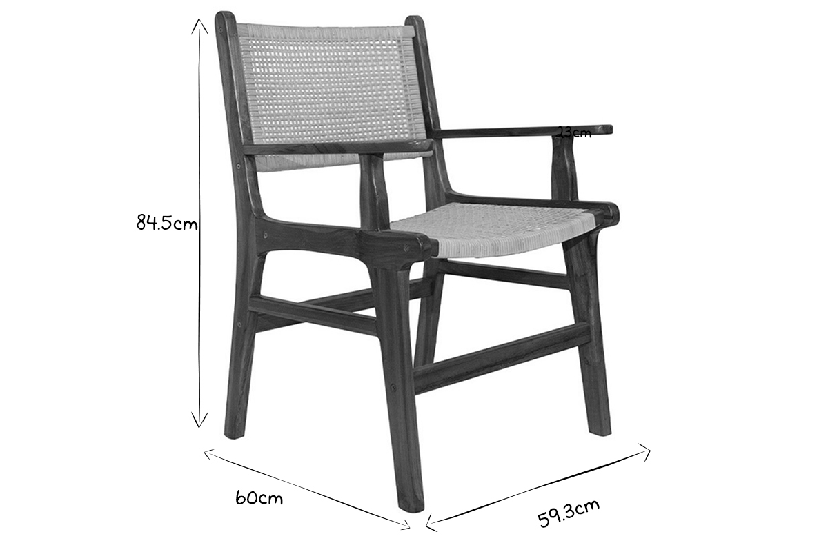 Silla tnica de teca maciza y ratn GAWA