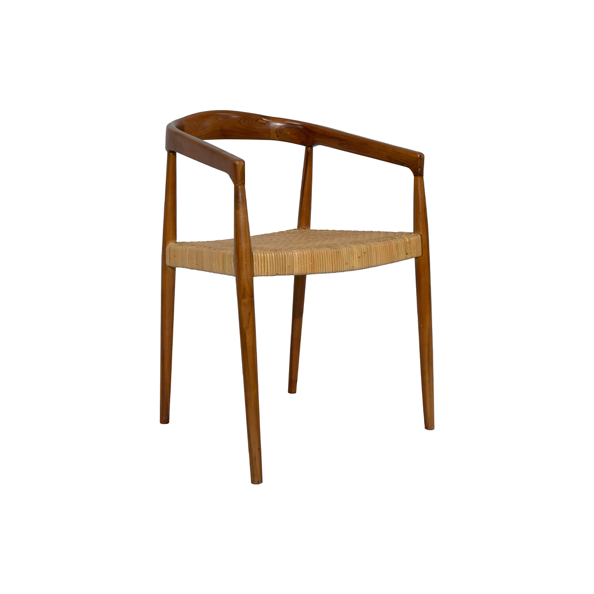 Silla étnica de teca maciza y ratán NEGARA