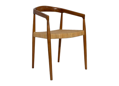 Silla étnica de teca maciza y ratán NEGARA