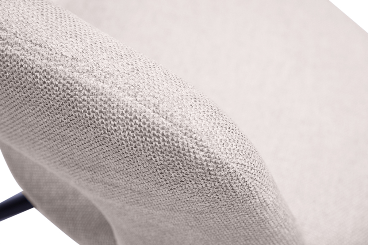 Silla giratoria 360� de terciopelo texturizado beige y metal negro JESSY