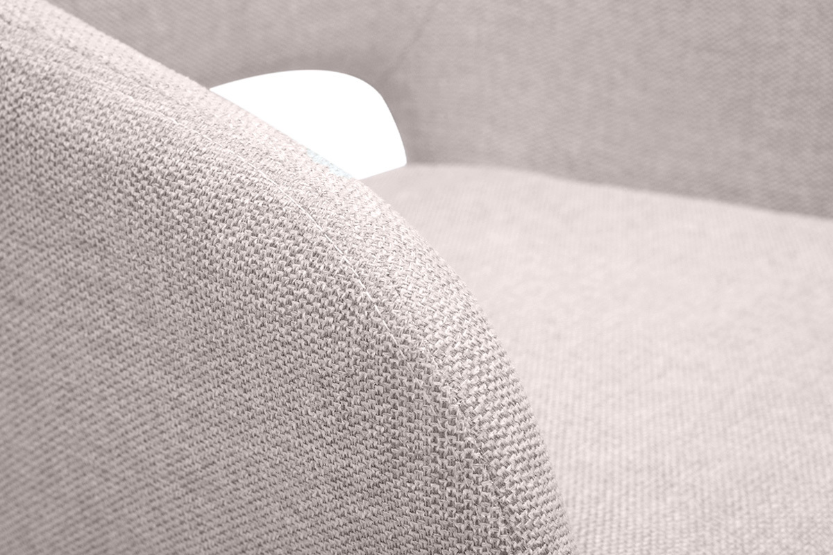 Silla giratoria 360� de terciopelo texturizado beige y metal negro LAURETTE