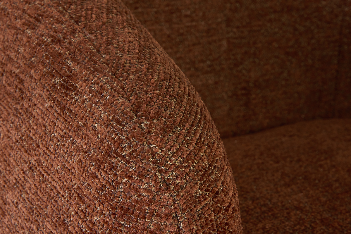 Textura de tela efecto chenilla cepillada tierra quemada del sill�n BOWIE.