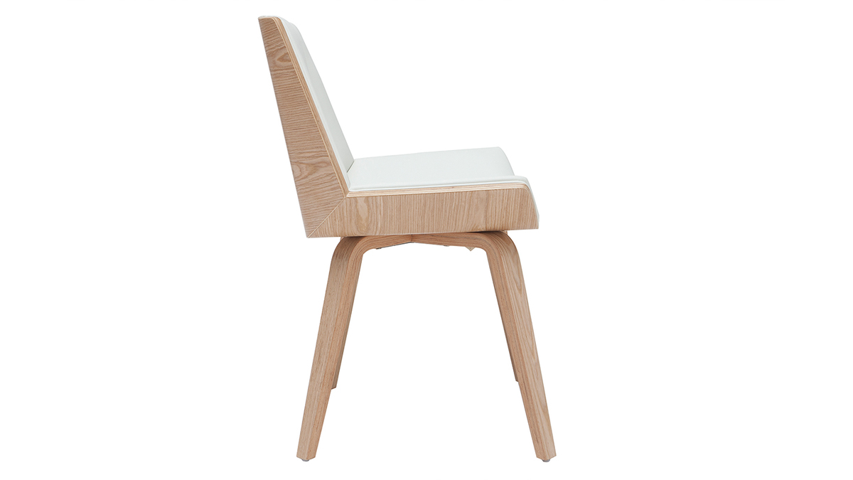 Silla moderna blanca y madera clara MELKIOR