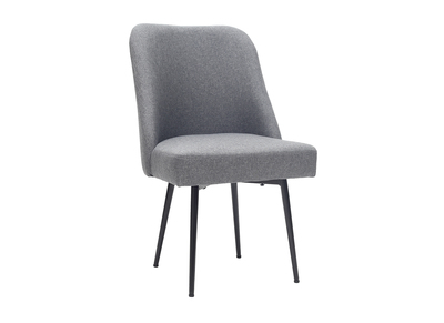 Silla moderna en tejido gris oscuro y patas metal negror LOV