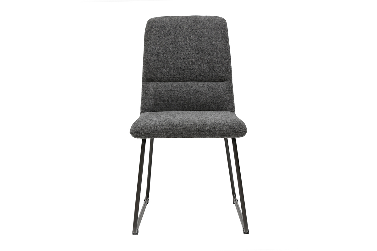 Silla moderna en tejido gris y patas metal gris MYST