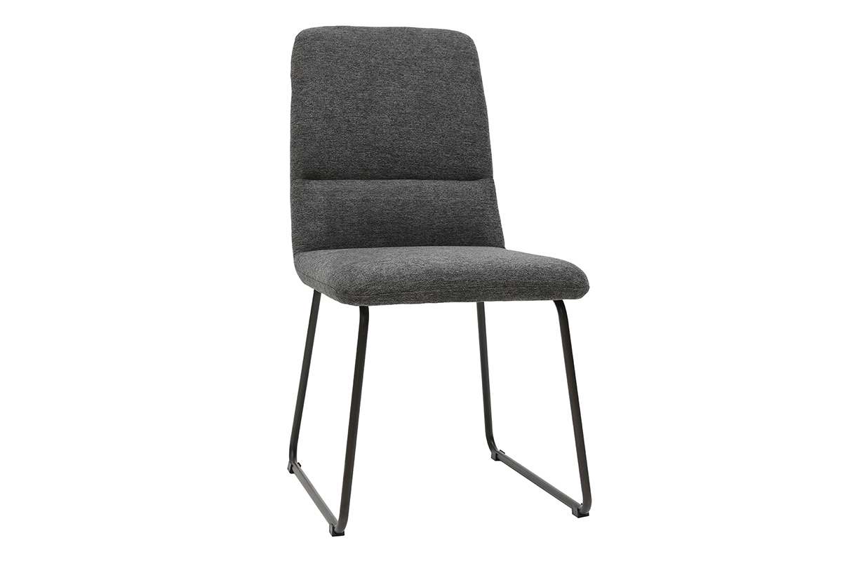 Silla moderna en tejido gris y patas metal gris MYST