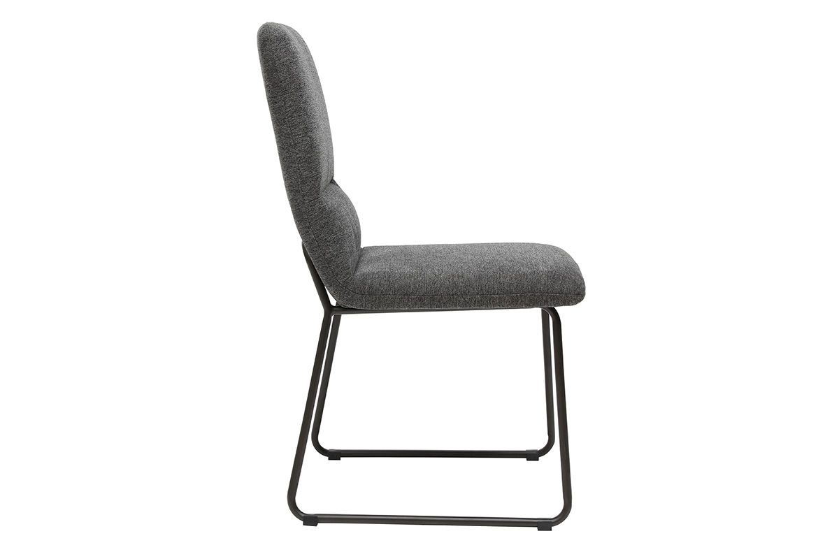 Silla moderna en tejido gris y patas metal gris MYST