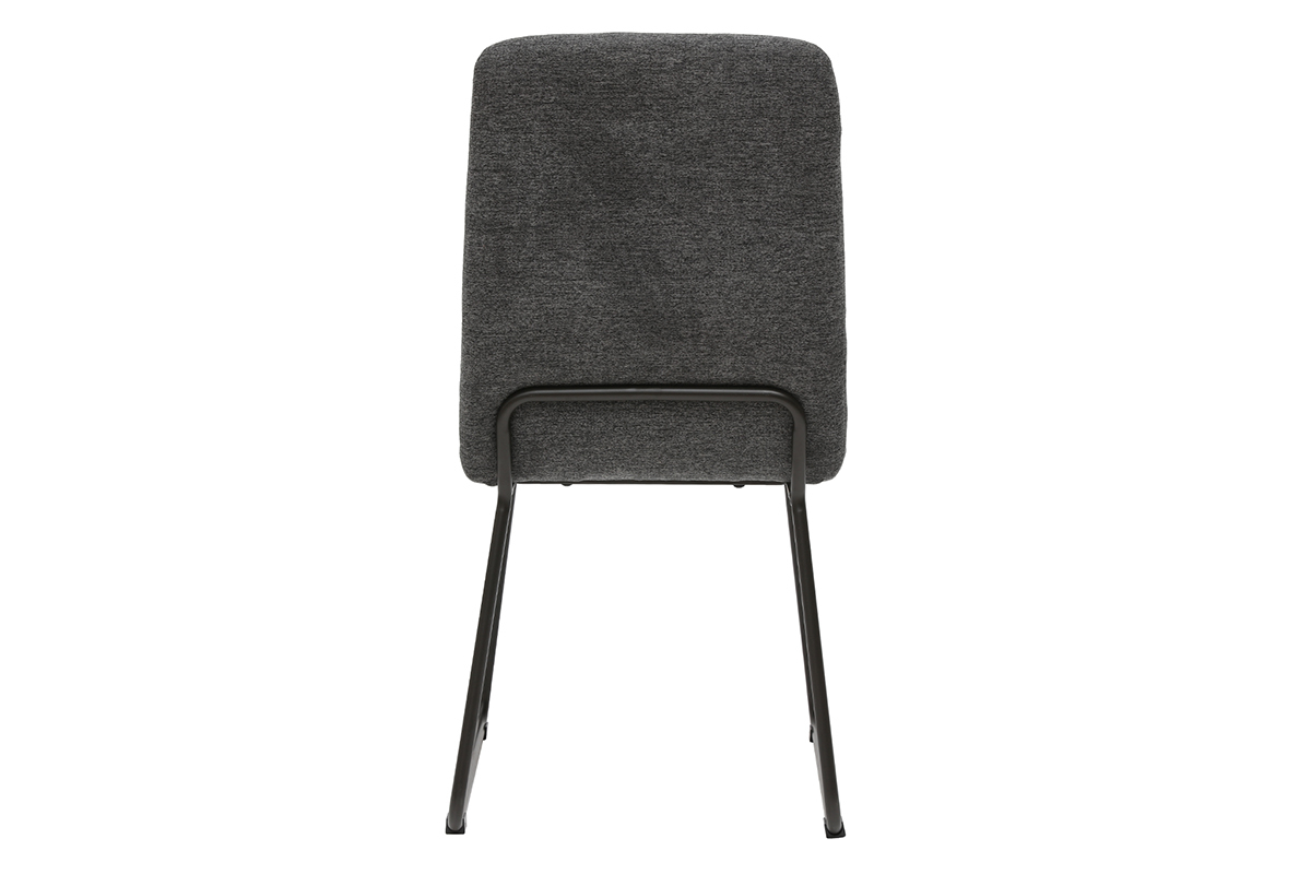 Silla moderna en tejido gris y patas metal gris MYST