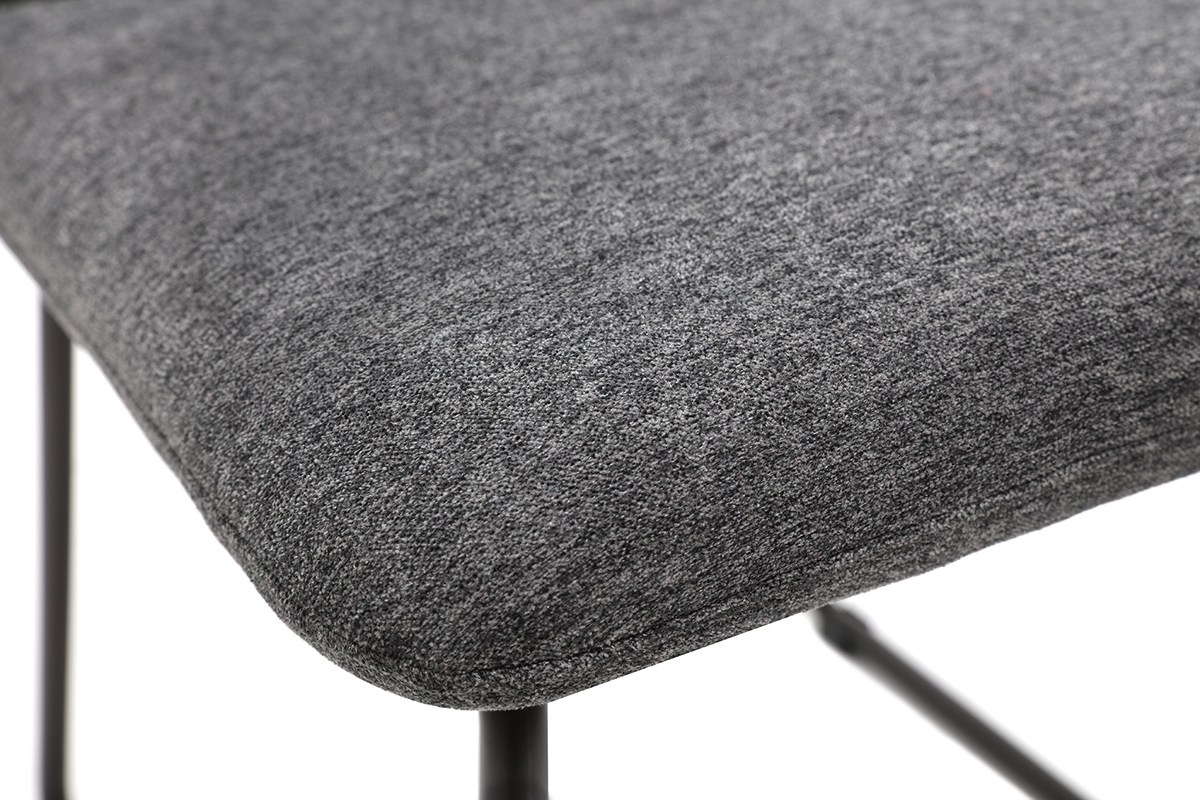 Silla moderna en tejido gris y patas metal gris MYST