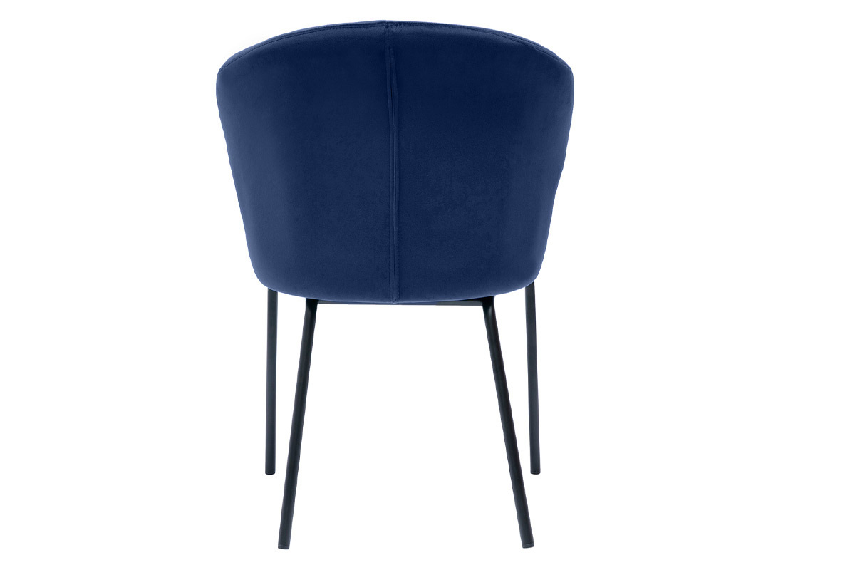 Silla moderna en terciopelo azul oscuro REQUIEM