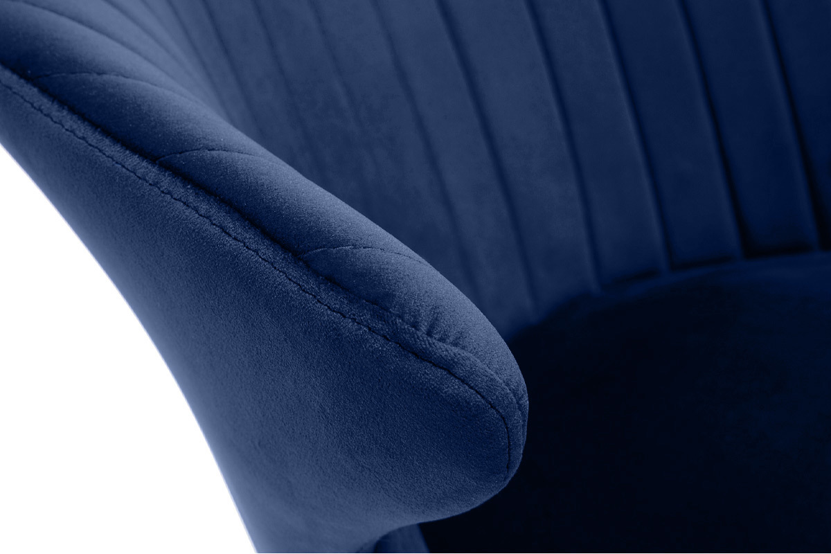 Silla moderna en terciopelo azul oscuro REQUIEM
