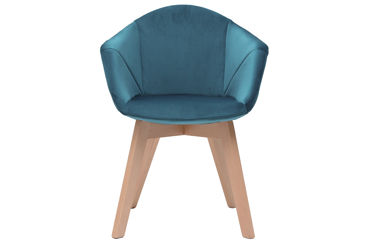 Silla moderna en terciopelo azul petrleo TAYA