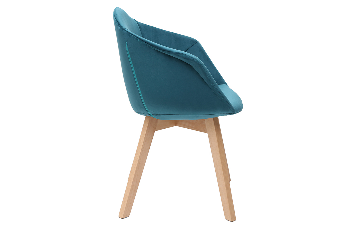 Silla moderna en terciopelo azul petrleo TAYA