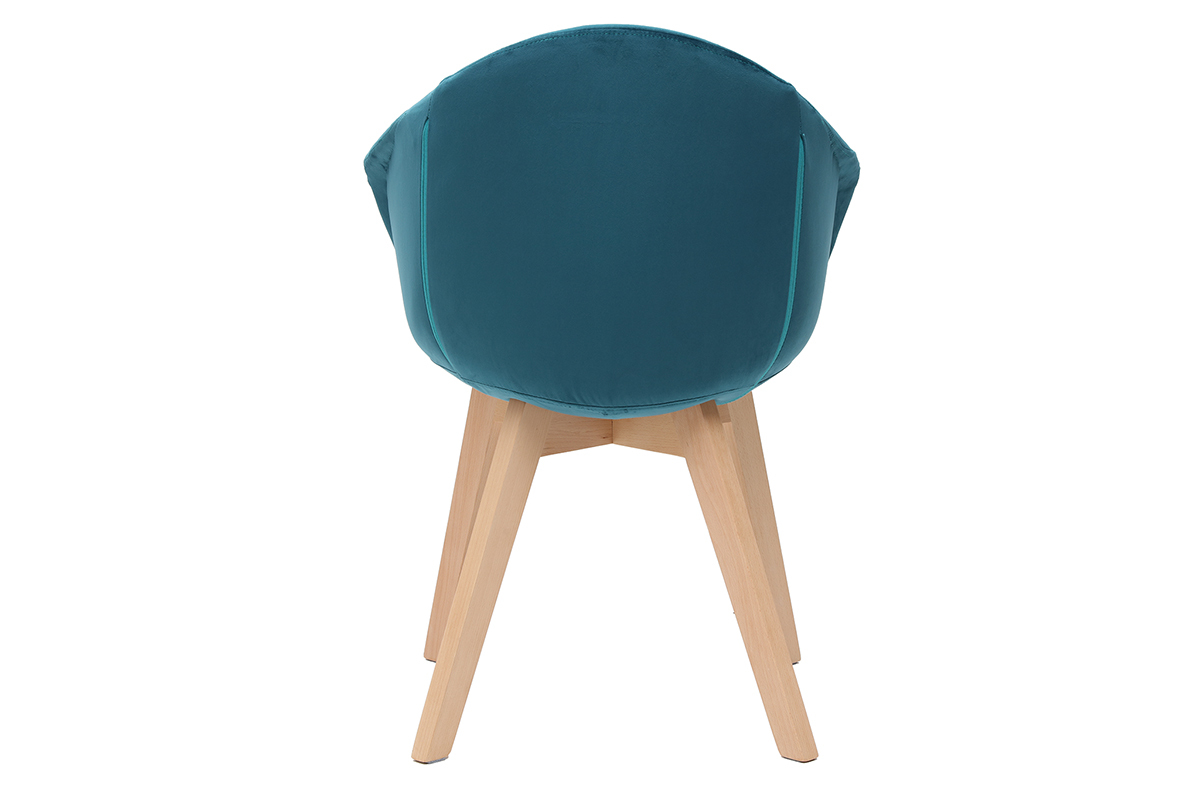 Silla moderna en terciopelo azul petrleo TAYA