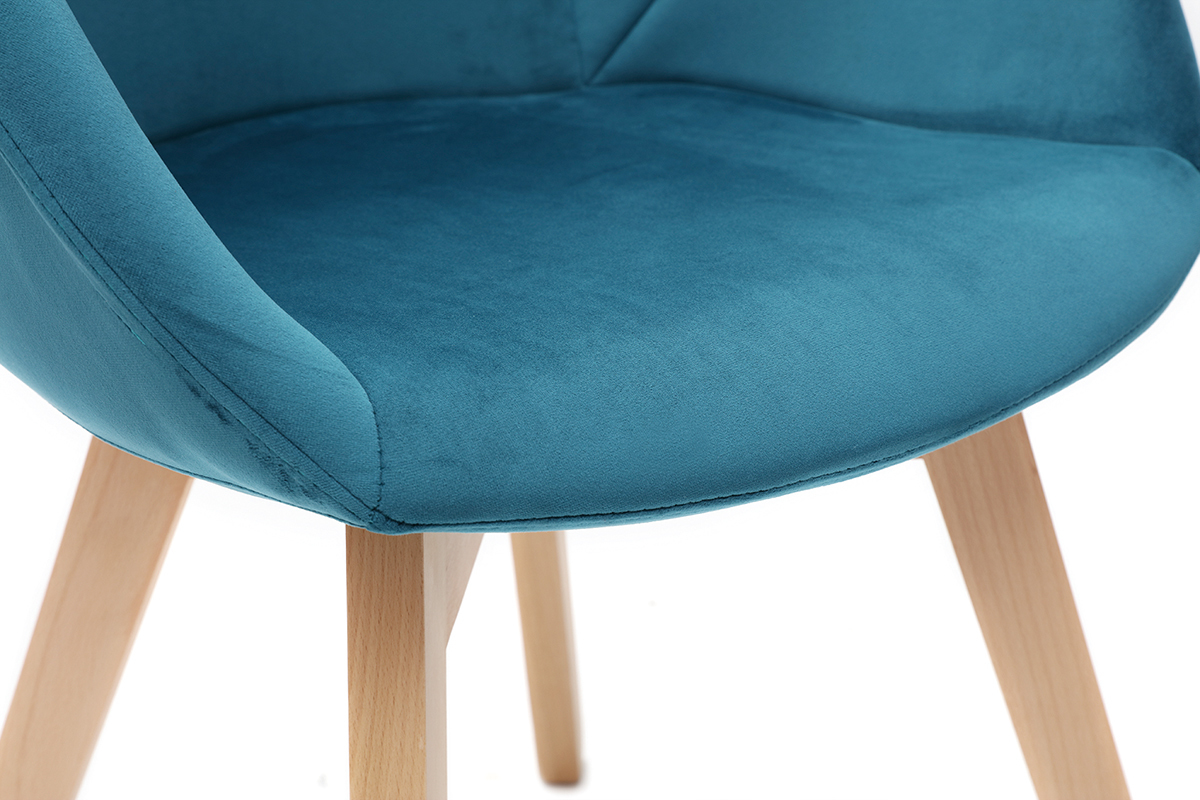 Silla moderna en terciopelo azul petrleo TAYA