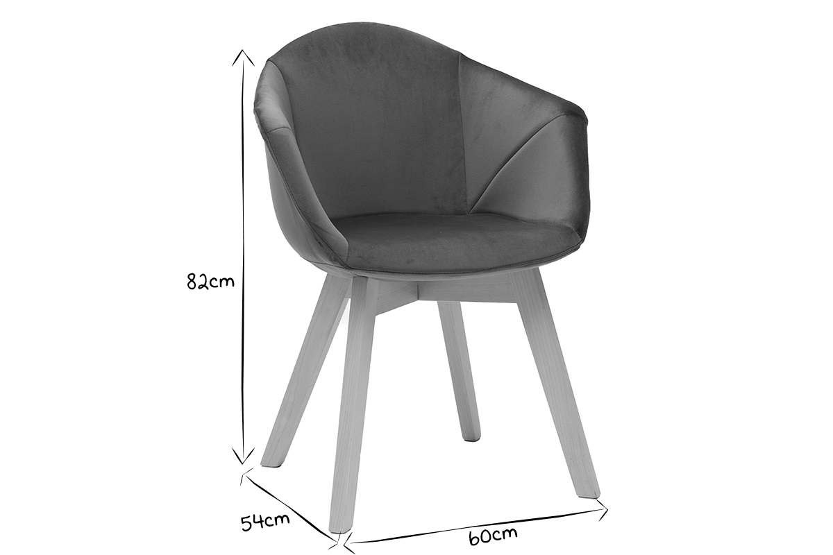 Silla moderna en terciopelo azul petrleo TAYA