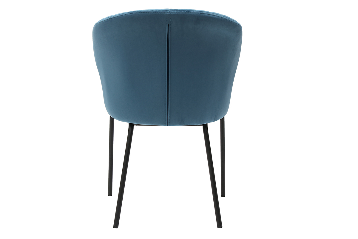 Silla moderna en terciopelo azul REQUIEM