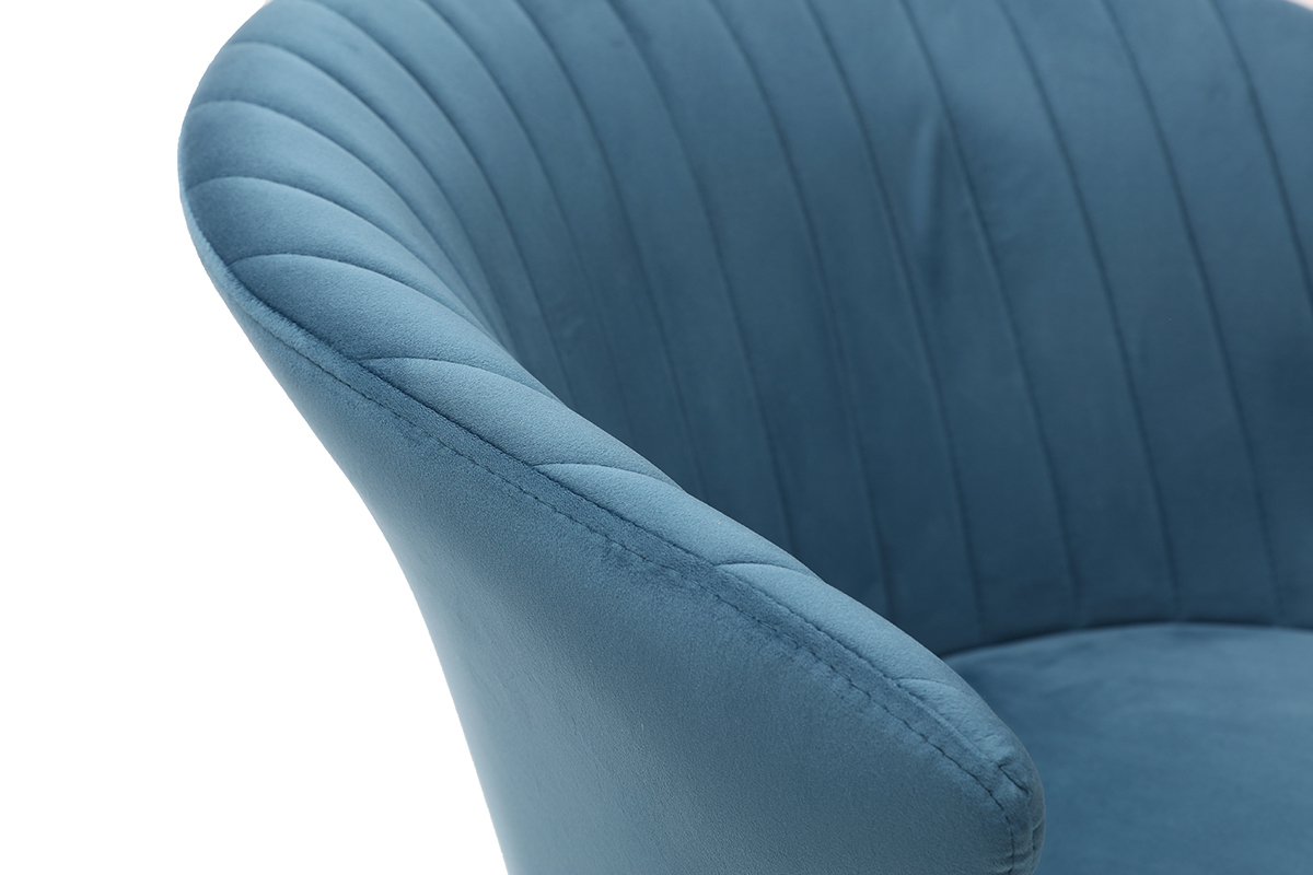 Silla moderna en terciopelo azul REQUIEM
