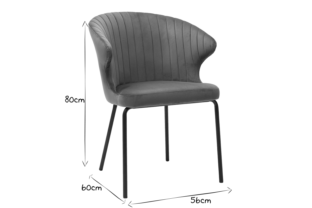 Silla moderna en terciopelo azul REQUIEM