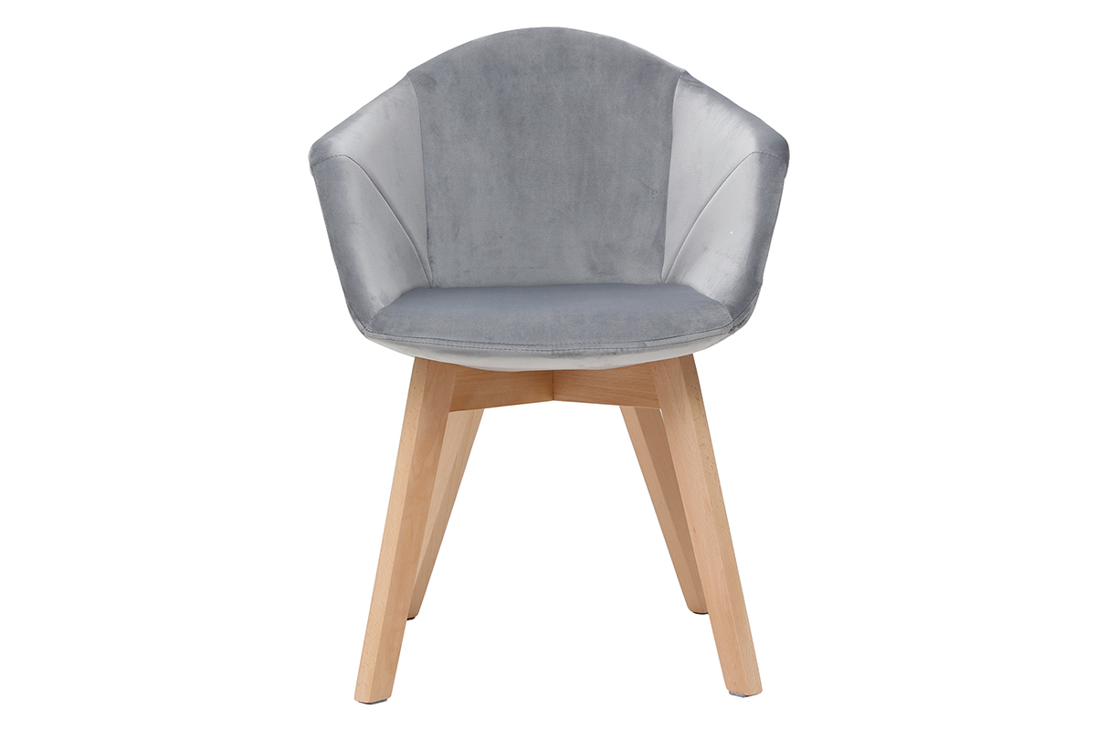 Silla moderna en terciopelo gris TAYA