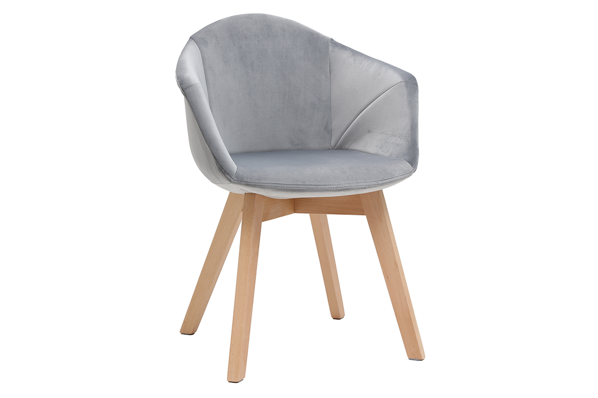 Silla moderna en terciopelo gris TAYA